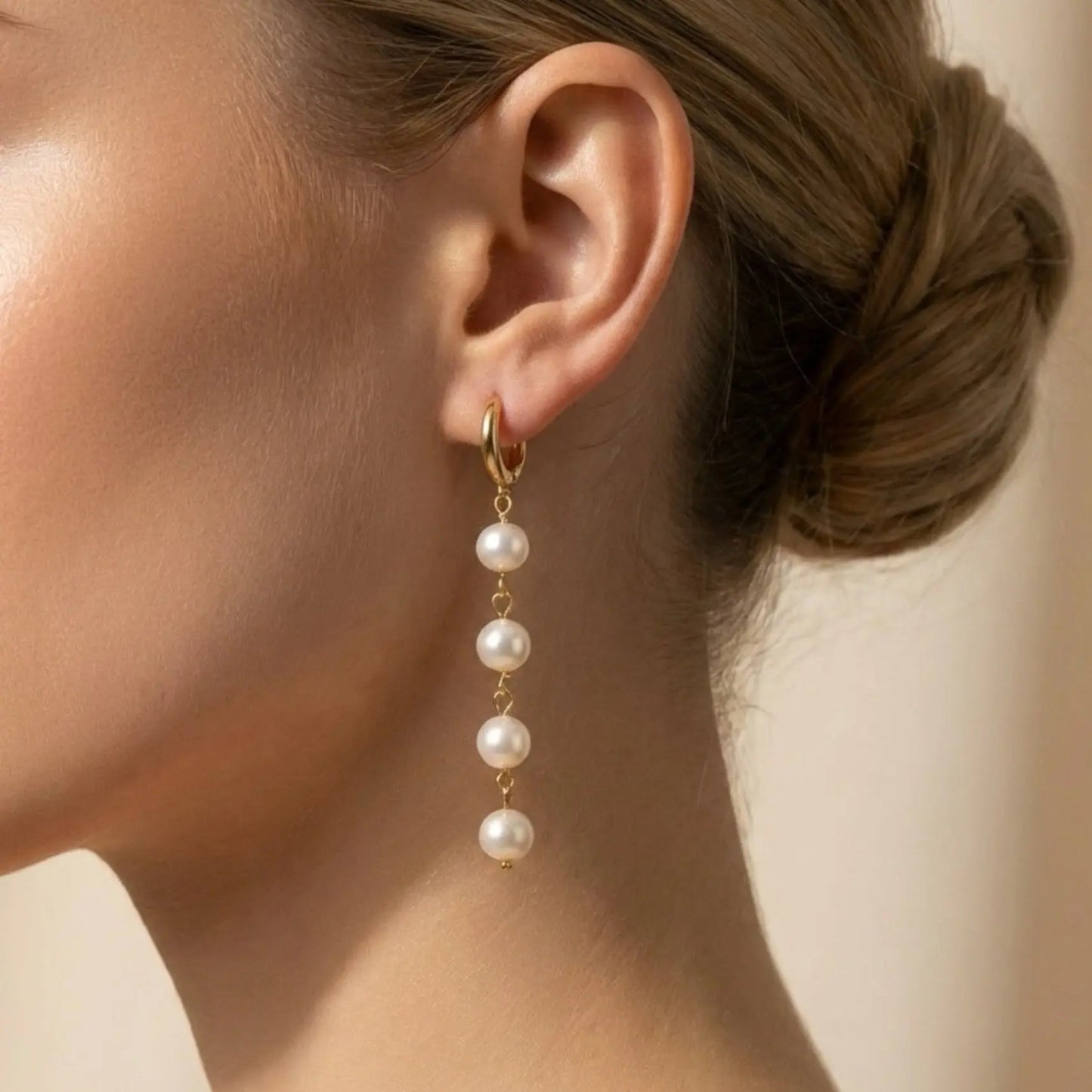 Natural Freshwater Pearl Stud Earrings S925 Silver — close-up of pearl and post detail