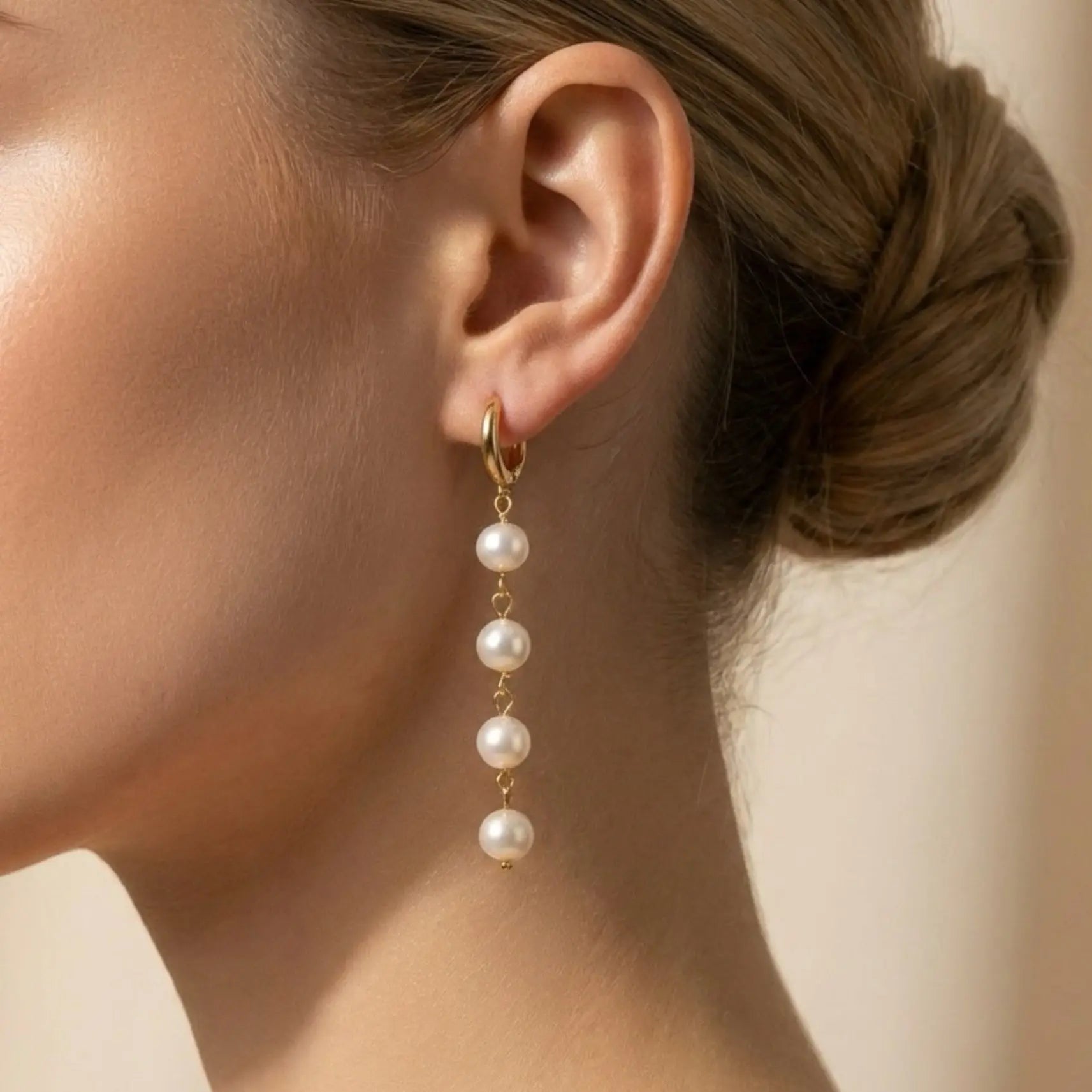 Natural Freshwater Pearl Stud Earrings S925 Silver — close-up of pearl and post detail