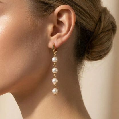 Natural Freshwater Pearl Stud Earrings S925 Silver — close-up of pearl and post detail