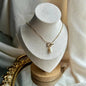 Baroque Freshwater Pearl Toggle Pendant Necklace on neutral background — full length view