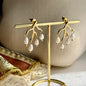 Natural Freshwater Pearl Stud Earrings S925 Gold on neutral background — front view
