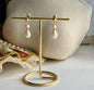 Freshwater Pearl Cluster Drop Earrings S925 Gold on neutral background — front view