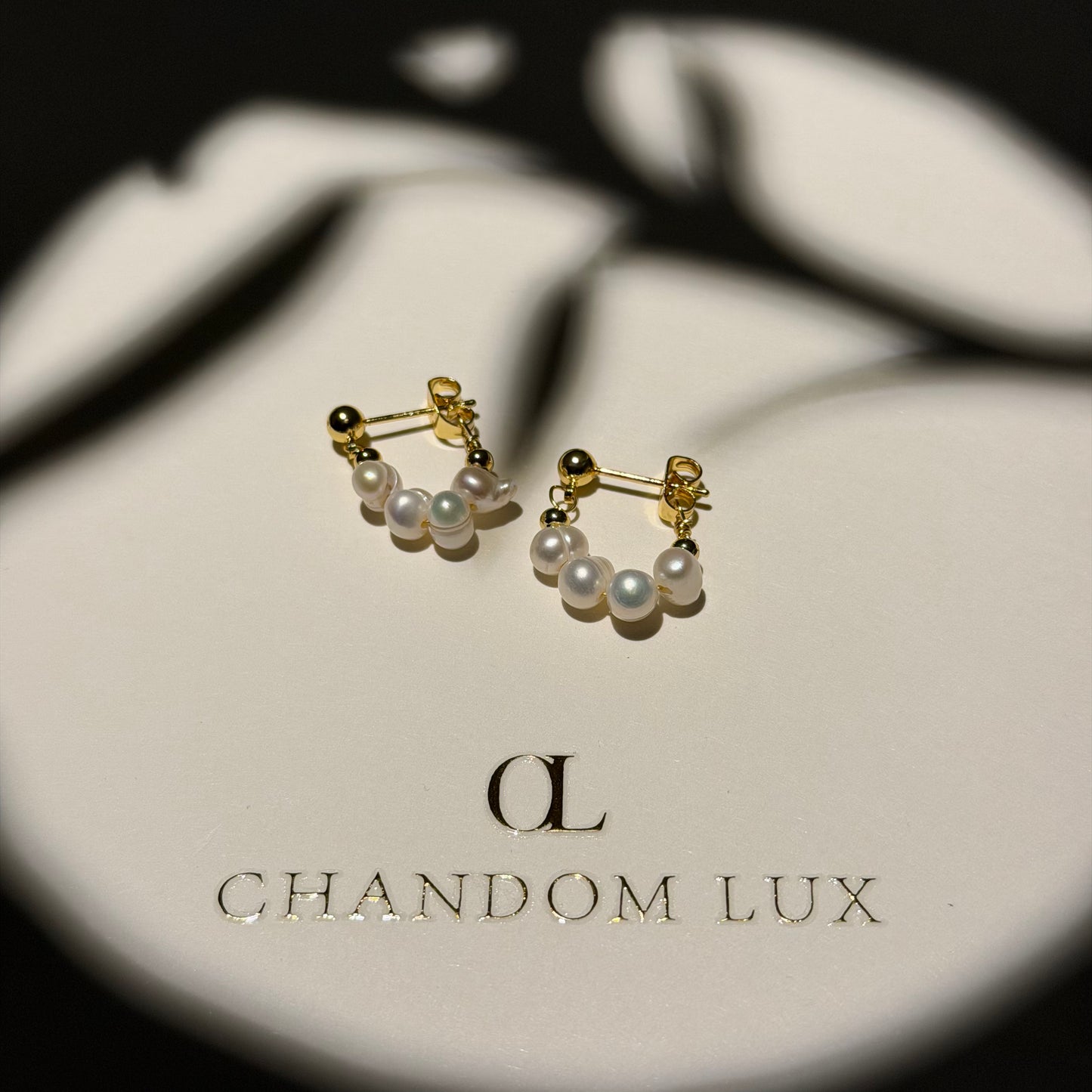 Freshwater Pearl Trio Stud Earrings S925 Silver — pair shown together on flat lay
