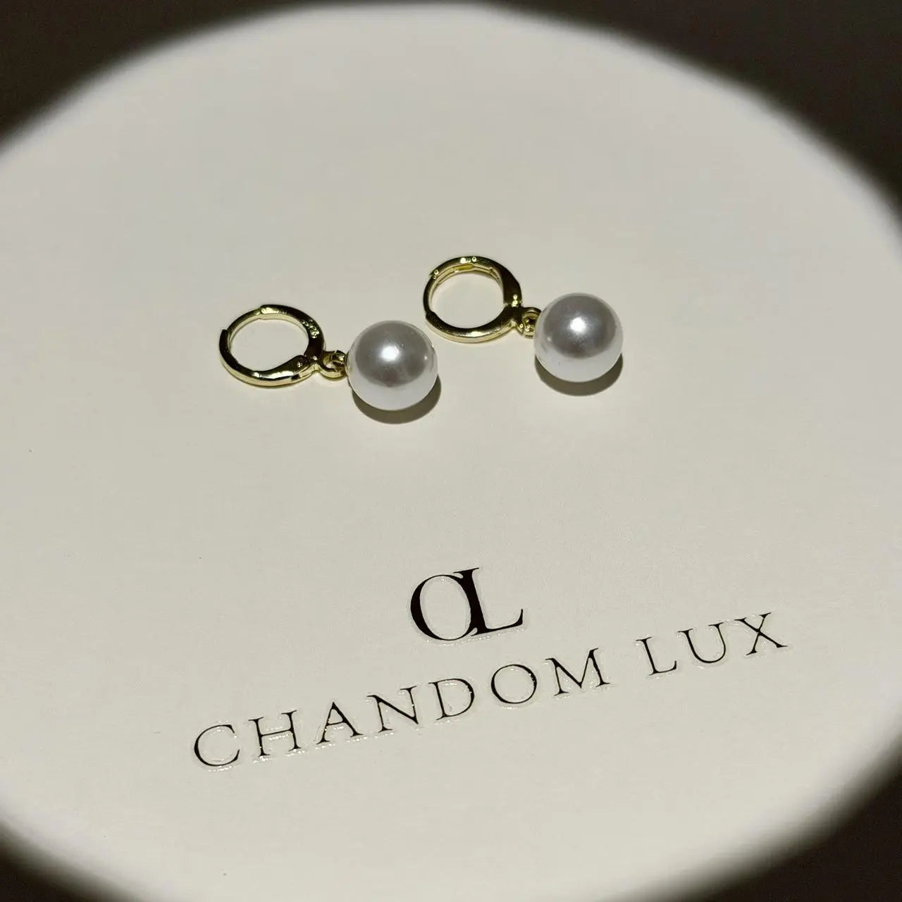 Pearl Drop Huggie Hoop Earrings S925 Silver Gold — close-up of pearl and post detail