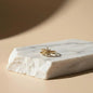 Crystal Pavé Leaf Star Open Ring 14K Gold Adjustable on neutral background — front view