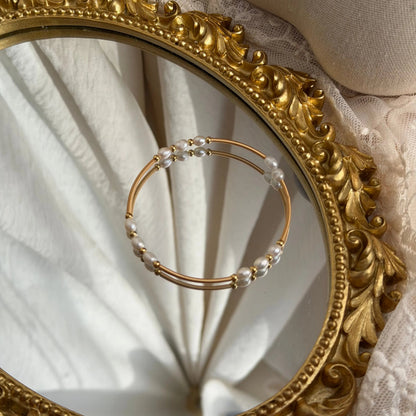 Freshwater Pearl Chain Bracelet 18K Gold Plated UK — clasp detail close-up